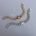 Steel Roman Numeral Dial Bracelet Shell Center Link Band view 3