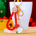Cat Eye Gourd Keychains With Crystal Beads and Braided Wrist Straps view 1