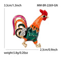 Colorful Enamel Rooster Brooch with Dangling Feet Clothing Pin view 4