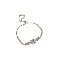 Silver Tone Rectangle Crystal Link Slider Bracelet With Unlisted Gold view 5