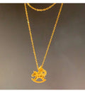 Gold Tone Rocking Horse Pendant Necklace Pendant Jewelry view 6