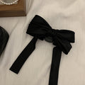 Black Multi Loop Bow Hair Claw With Two Long Ribbon Tails view 4