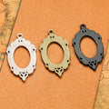 Openwork Oval Frame Pendant Settings in Two Finishes view 2