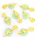 Jade Look Safety Buckle and Gourd Dangle Charm Pendants view 4