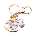 Jeweled Rocking Horse Keychain with Six Fortune Loops and Plain Option view 5