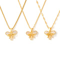 Gold Bow Shell Pendant Necklace Three Chain Styles view 5