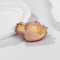 Red Green Strawberry Crystal Metal Brooch Pin 4.6 x 4 cm view 3