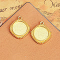 Diamond Double Sided Round Pendant Tray Jewelry Making Component view 4