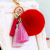 Red-Pom Triple-Tassels