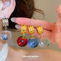 Round Resin Drop Earrings In Four Jewel Tones Fashion Jewelry view 1