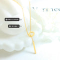 Circle Ring Bar Y Lariat Necklace Gold Or Rose Gold view 2
