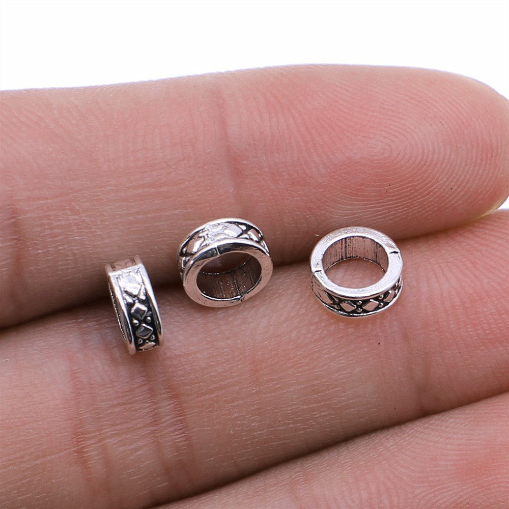 7mm 0.4g Multicolor Zinc Alloy Round Spacer Beads for Bracelet Necklace DIY Jewelry Making