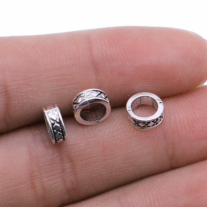 Embossed Ring Spacer Beads in Three Antique Metal Tones