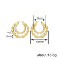 Textured Double Hoop Earrings in Silver and Gold Tones view 4