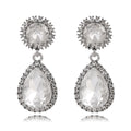 Silver Tone Gold Tone Champagne Teardrop Crystal Crystal Six Designs Metal Necklace and view 6