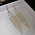 Triangle Chain Fringe Hook Earrings in Gold and Silver view 7