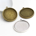 Double Sided Round Pendant Bezel Blank for Cabochon Craft view 5