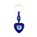 Blue Glass Heart Star House and Hamsa Evil Eye Split Ring Keychains view 5