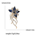 Large Crystal Flower Brooch With Long Ribbon Trails in Six Colors view 6