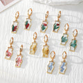 Gold Vase Resin Dried Flower Huggie Hoop Earrings 6 Styles view 1
