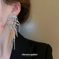 Silver Crystal Wing Cascade Earrings Fashion Jewelry view 3
