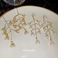 Crystal Leaf Branch Drop Earrings in Two Colors With Gold-Tone And Silver-Tone Finishes view 2