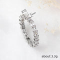 Silver Tone Baguette Clear Stone Eternity Band Ring Sizes 6-10 view 4