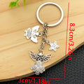 Antique Silver Guardian Angel Wing and Star Charm Keychain view 6