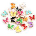 Colorful Enamel Butterfly Charms with Gold Tone Edges view 3