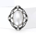 Oval Pearl Look Frame Brooch Decorative Lapel Pin For Jackets And Scarves view 4