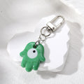 Glass Hamsa Evil Eye Keychains Silver Clasp 7 Color Styles view 10