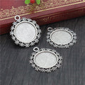 Leafy Oval Pendant Bezel Settings in Two Antique Finishes view 4