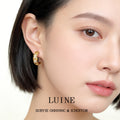 Gold Tone Multicolor Stone Chunky Huggie Hoop Earrings For Women view 2