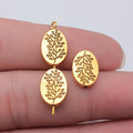 Oval Tree Pattern Spacer Beads in Detailed Metal Finishes for Jewelry Making view 4