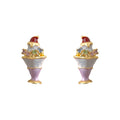 Gold Tone Purple Ice Cream Cup And Color Stone Stud Earrings view 5