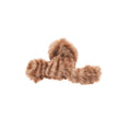 Faux Fur Striped Claw Hair Clips Coffee And Blue Gray view 5