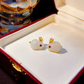 Mixed Color Glossy Bunny Petite Small Stud Earrings view 4