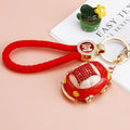 Jeweled Rounded Beetle Car Keychains in Four Colors and Loop Styles view 2