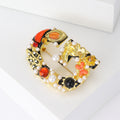 Jeweled Open Letter G Brooch With Colorful Accents view 3