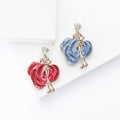 Enamel Dancer On Flower Brooch In 2 Color Variants view 2