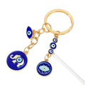 Navy Enamel Evil Eye Elephant Charm Keychain With Heart Accent view 5