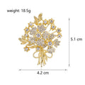 Gold Tone Money Tree Crystal Metal Brooch Pin for Jackets and Lapels view 2