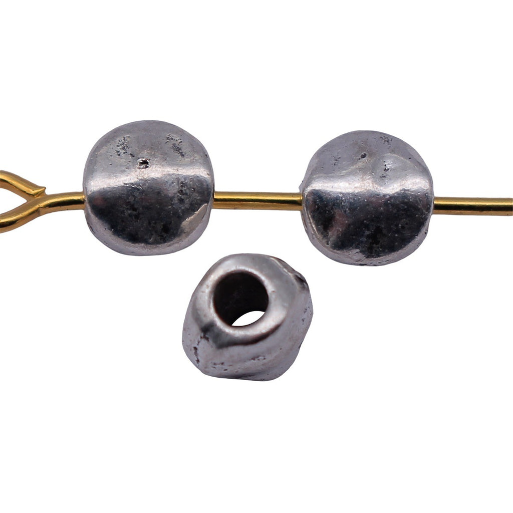 5.3x5x3.9mm 0.31g Antique Silver Zinc Alloy Hammered Irregular Loose Metal Beads for Bracelet Making
