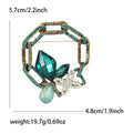 Bow and Chain Brooch in Metal with Geometric Crystal Bow with a Dangling Chain and Pearl view 6