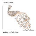 Pearl Tail Rhinestone Peacock Brooch in Gold and Silver view 6