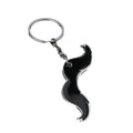 Black Mustache Metal Keychain in Silver Tone or Gold Tone view 5