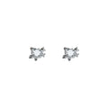 Silver Mini Heart Clear Stone Arrow Stud Earrings Pair view 5