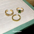 Gold Open Crossover Pavé Crystal Adjustable Ring Band view 4