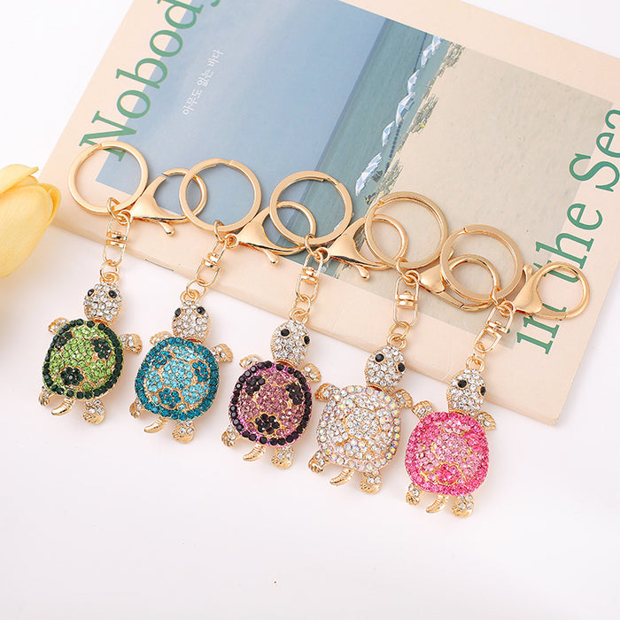 Rhinestone Turtle Keychain Metal Sea Tortoise Bag Charm