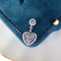 Silver Double Heart Clear Pave Pendant Necklace Alloy view 4